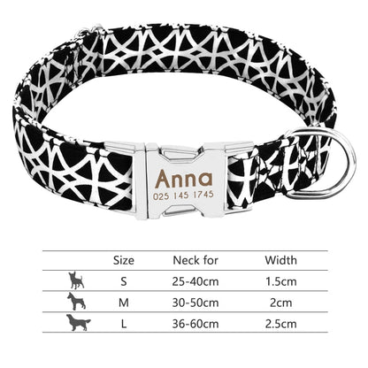 Collar para perro, personalizado con placa de etiqueta de identificación grabada