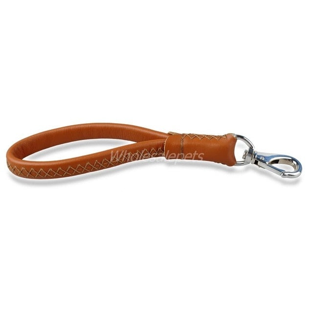 Correa de cuero Real para perro, correa corta para perro. Entrenamiento y caminar, resistente, 3/4 "de ancho - Mascotalux