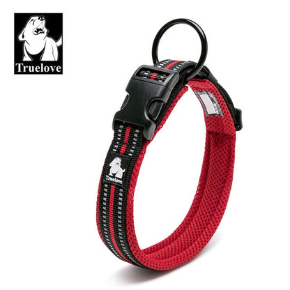 Collar acolchado de malla ajustable para perros, nailon reflectante 3M, resistente y duradero para todas las razas, disponible en 8 tamaños - Mascotalux