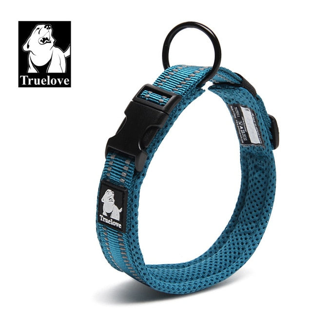 Collar acolchado de malla ajustable para perros, nailon reflectante 3M, resistente y duradero para todas las razas, disponible en 8 tamaños - Mascotalux