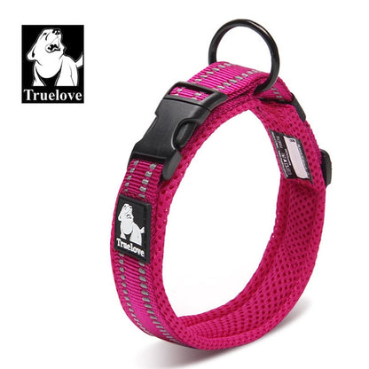 Collar acolchado de malla ajustable para perros, nailon reflectante 3M, resistente y duradero para todas las razas, disponible en 8 tamaños - Mascotalux