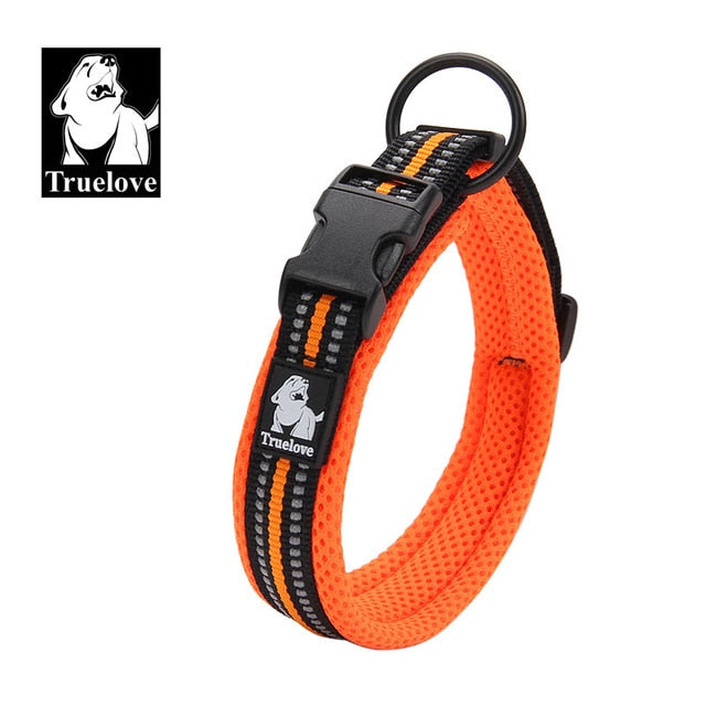 Collar acolchado de malla ajustable para perros, nailon reflectante 3M, resistente y duradero para todas las razas, disponible en 8 tamaños - Mascotalux