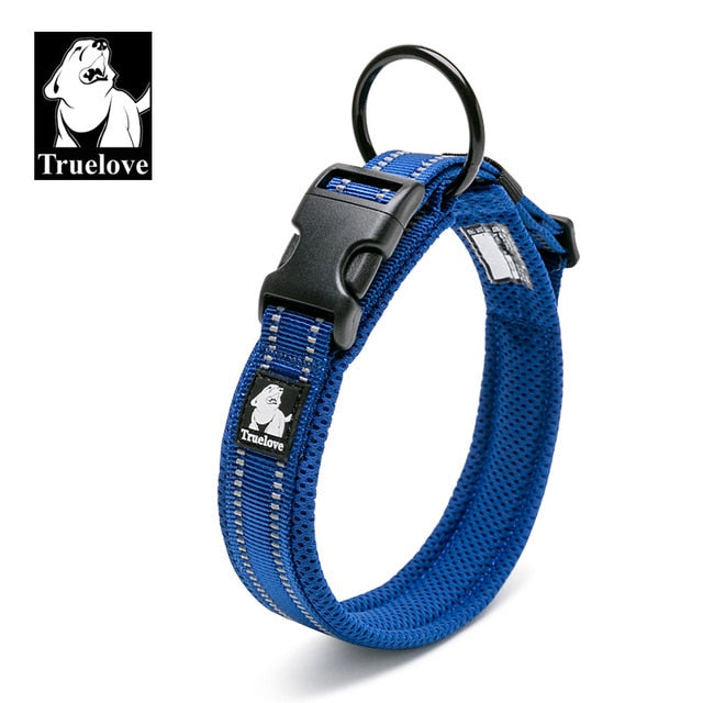 Collar acolchado de malla ajustable para perros, nailon reflectante 3M, resistente y duradero para todas las razas, disponible en 8 tamaños - Mascotalux