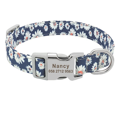 Collar de nailon con estampados personalizados para mascotas