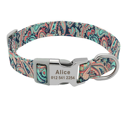 Collar de nailon con estampados personalizados para mascotas