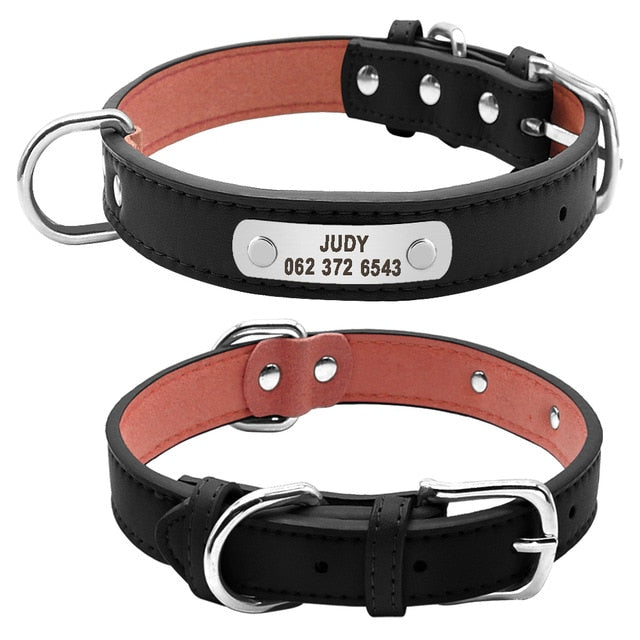 Collar para perros personalizado, accesorio para mascotas de piel sintética, acolchado, perfecto para perros pequeños, medianos, grandes, disponible en 4 tamaños - Mascotalux