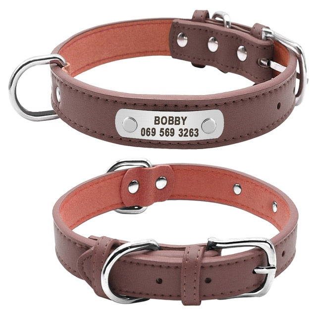 Collar para perros personalizado, accesorio para mascotas de piel sintética, acolchado, perfecto para perros pequeños, medianos, grandes, disponible en 4 tamaños - Mascotalux