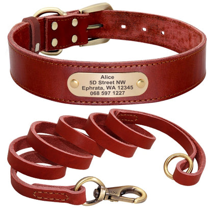 Collar personalizado de cuero para perros. Etiqueta de mascota. Collares suaves.