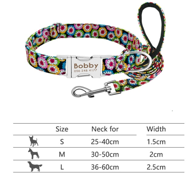 Collares reflectantes con placa de identificación grabada. Collar de nailon personalizado para perro.