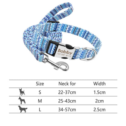 Collares reflectantes con placa de identificación grabada. Collar de nailon personalizado para perro.