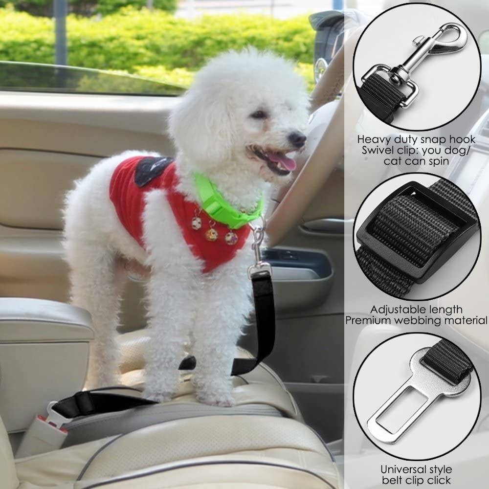 Cinturón de seguridad de coche ajustable para perros y gatos, arnés de cinturón de seguridad para vehículos y mascotas. - Mascotalux