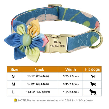 Collar de perro personalizado Nylon Nombre Telefono Chapa identificación Collar