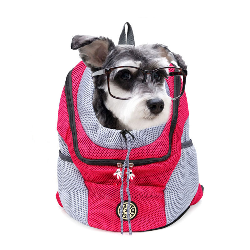 Doble hombro portátil de viaje mochila al aire libre bolsa de transporte perro mascota.
